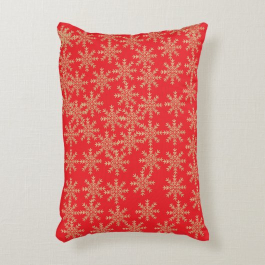 レッドスノーフレーク・クリスマス アクセントクッション (正面(垂直))