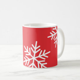 レッドスノーフレーク クリスマス ホリデー コーヒーマグ コーヒーマグカップ
