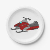 レッドスノーモバイル ペーパープレート (正面)