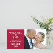 レッドスノー結婚フレークの写真サンキューカード サンキューカード (スタンド正面)