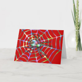レッドスパイダーとスパイダーウェブのハロウィーン カード