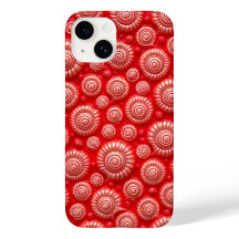 レッドスパイラルパターンiPhoneケース大胆なデザイン
