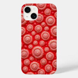 レッドスパイラルパターンiPhoneケース大胆なデザイン Case-Mate iPhone 14ケース