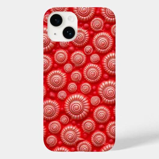 レッドスパイラルパターンiPhoneケース大胆なデザイン Case-Mate iPhoneケース (裏面)