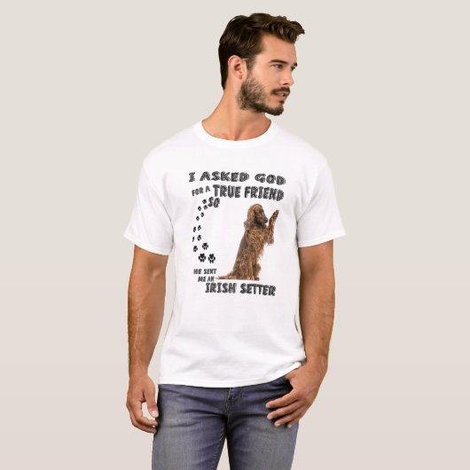 レッドスパニエル犬ドッグマムパパ引用文プリントカウトアイルランドRE Tシャツ (正面フル)
