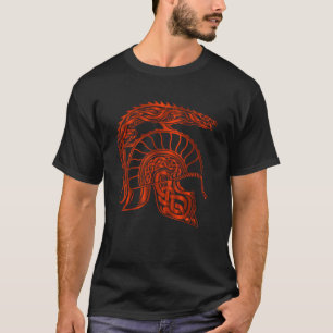 レッドスパルタン・ドラゴンヘルメットグラディエーター Tシャツ