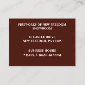 レッドスパーカー7月4日店舗販売花火 名刺 (裏面)