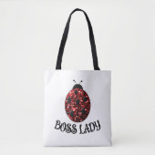 レッドスパーキングてんとう虫 BOSS LADY 名前入り トートバッグ (正面)