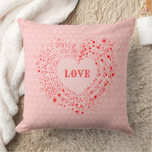 レッドスパークルスバレンタインハート文字ラブ クッション (ブランケット)