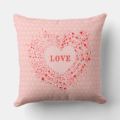 レッドスパークルスバレンタインハート文字ラブ クッション (裏面)