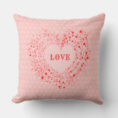 レッドスパークルスバレンタインハート文字ラブ クッション (正面)