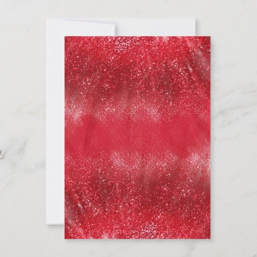 レッドスパークルドレスキンセアニェラパーティの招待状 招待状 (裏面)