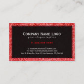 レッドスフェイクエードレザーフローラデザイン 名刺 (裏面)