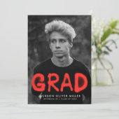 レッドスプレイ絵を描トフォト卒業パーティー 招待状 (スタンド正面)