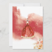 レッドスペインのフローラエレガントキンセニェラ招待状 招待状 (裏面)