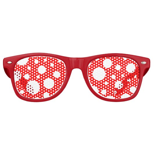 レッドスポットカラーパーティーシェード レトロサングラス (正面)