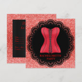 レッドスポットコルセットバチェロレッテグリッター 招待状 (正面/裏面)