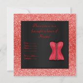 レッドスポットコルセットバチェロレッテグリッター 招待状 (裏面)