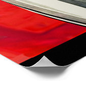 レッドスポーツカーに乗った女性 ポスター (角)