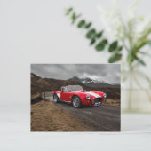 レッドスポーツカーはがき ポストカード (スタンド正面)