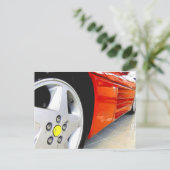 レッドスポーツカーはがき ポストカード (スタンド正面)