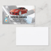 レッドスポーツカーロゴ |自動詳細インテリア 名刺 (正面/裏面)