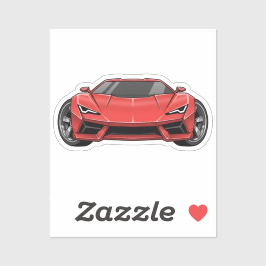 レッドスポーツカー シール (シート)