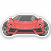 レッドスポーツカー シール (正面)