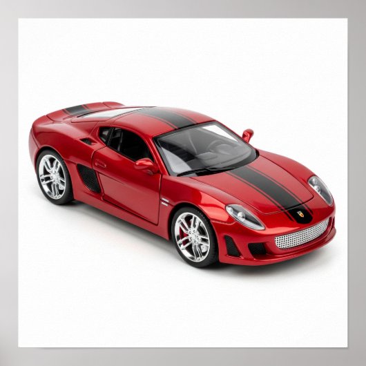 レッドスポーツカー ポスター (正面)