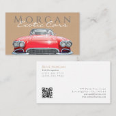 レッドスポーツカー、名前のタイトル連絡&情報、QRコード 名刺 (正面/裏面)