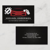 レッドスポーツカー |整備士サービス 名刺 (正面/裏面)