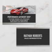 レッドスポーツカー | 整備士自動車工場 名刺 (正面/裏面)