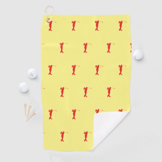 レッドスポーツゴルファーのシルエットゴルフタオル ゴルフタオル (インサイチュ)