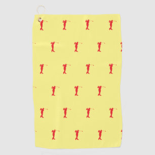 レッドスポーツゴルファーのシルエットゴルフタオル ゴルフタオル