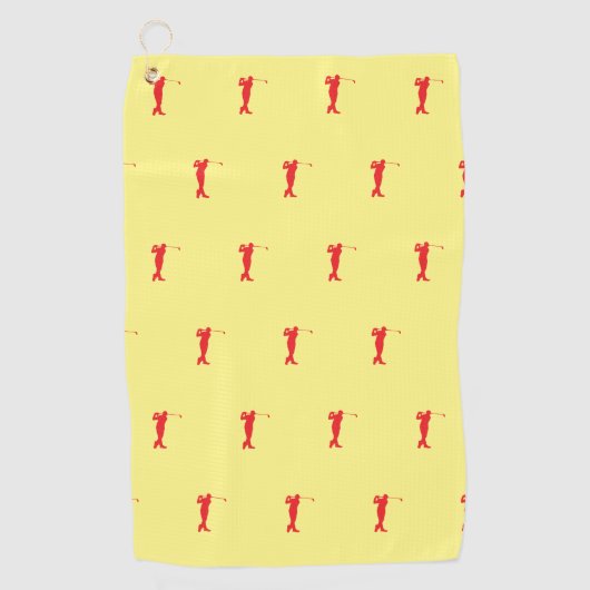 レッドスポーツゴルファーのシルエットゴルフタオル ゴルフタオル (正面)