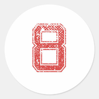 レッドスポーツジャージー番号8 ラウンドシール