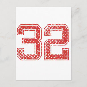 レッドスポーツジャージNumber 32 ポストカード