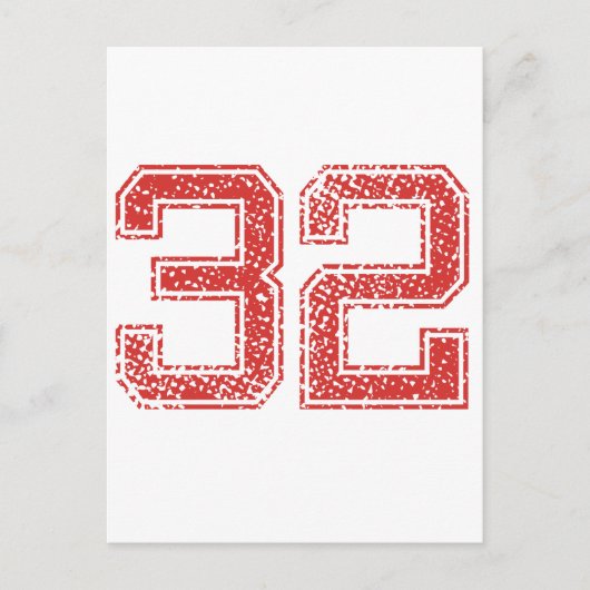 レッドスポーツジャージNumber 32 ポストカード (正面)