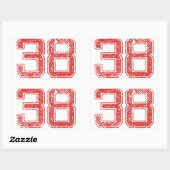 レッドスポーツジャージNumber 38 長方形シール (シート)