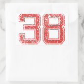 レッドスポーツジャージNumber 38 長方形シール (バッグ)