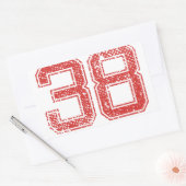 レッドスポーツジャージNumber 38 長方形シール (封筒)