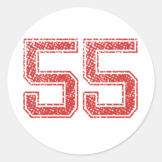 レッドスポーツジャージNumber 55 ラウンドシール