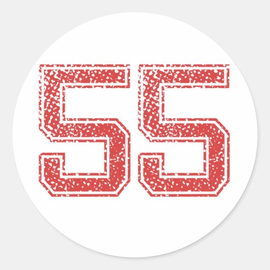 レッドスポーツジャージNumber 55 ラウンドシール (正面)