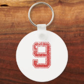レッドスポーツジャージNumber 9 キーホルダー (正面)