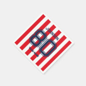 レッドスポーツチーム名前をカスタムするナンバーチームゲームデイ スタンダードカクテルナプキン (角)