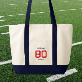 レッドスポーツチーム名前をカスタムする選手ナンバーチーム トートバッグ
