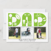 レッドスポーツパパ父の日グリーンフォトカード (正面)