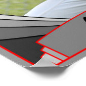 レッドスポーツ&アスレチック名前をカスタムする&フォトポスター ポスター (角)