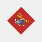 レッドスポーティサッカーお祝い子供の誕生日 スタンダードカクテルナプキン (角)