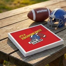 レッドスポーティサッカーお祝い子供の誕生日 スタンダードカクテルナプキン